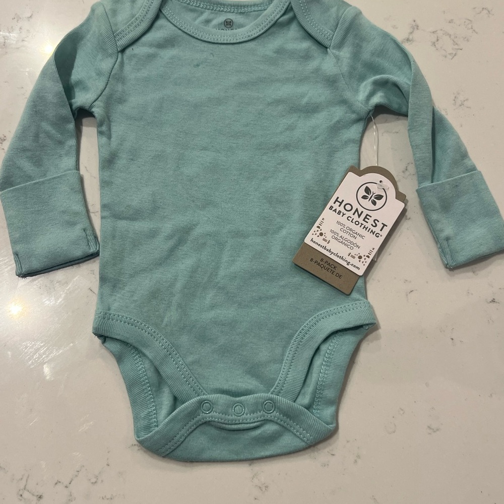 The Honest Company Blue Bodysuit Soft Stretchy Fabric